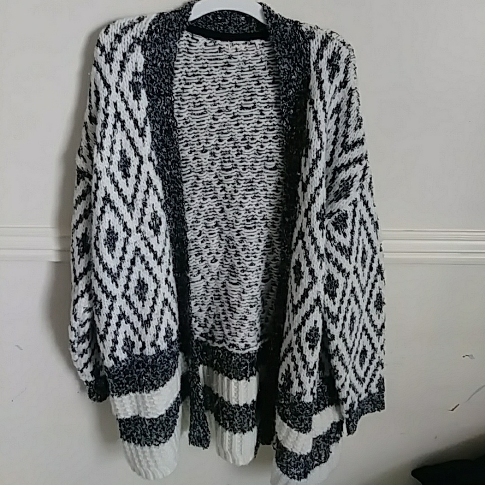 Black and white cardigan